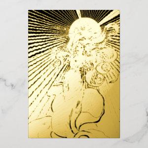 Art Nouveau Girl With Shining Star Quinceañera Foil