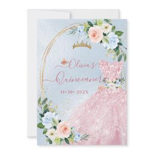 ArtsApp H2 Blush Blue Roses Sparkling Quinceanera