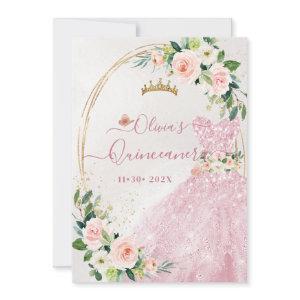 ArtsApp H2 Blush Pink Roses Sparkling Quinceanera
