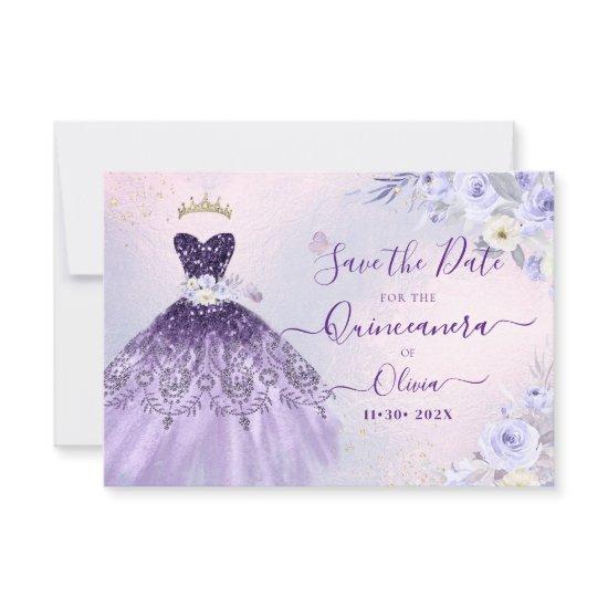ArtsApp H2 Ombre Purple Sparkling Quinceanera