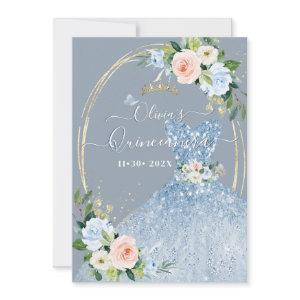 ArtsApp H2 Pink Blue Roses Sparkling Quinceanera