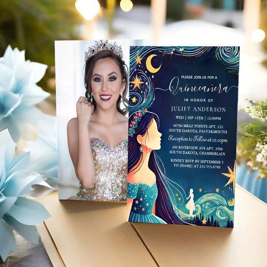 As Dark Fun Star Prom Starry Night Sky Quinceanera