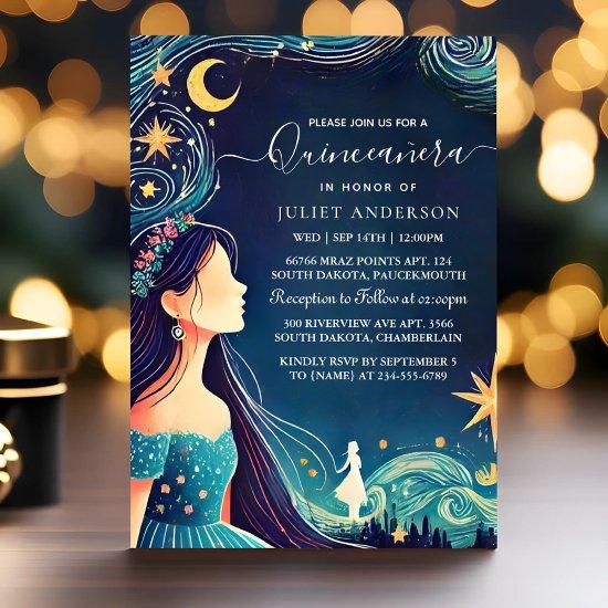As Dark Fun Star Prom Starry Night Sky Quinceanera