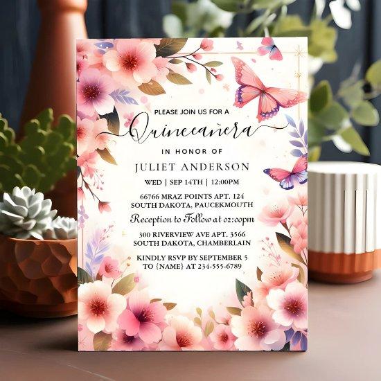 As Wood Tree Pink Girly Cherry Blossom Quinceanera