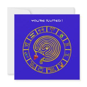ASTRAL LABYRINTH , black and white ,blue red