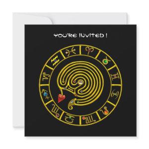 ASTRAL LABYRINTH , black and white ,blue red