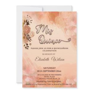 Autumn floral blushed orange watercolor quince