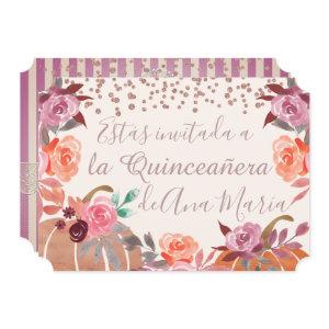 Autumn Floral de Borgoña Quinceanera Celebración
