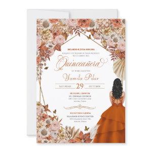 Autumn Rust Orange Leaves Quinceanera
