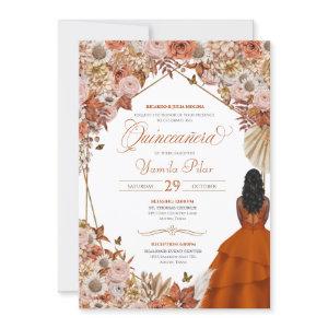 Autumn Rust Orange Leaves Quinceanera