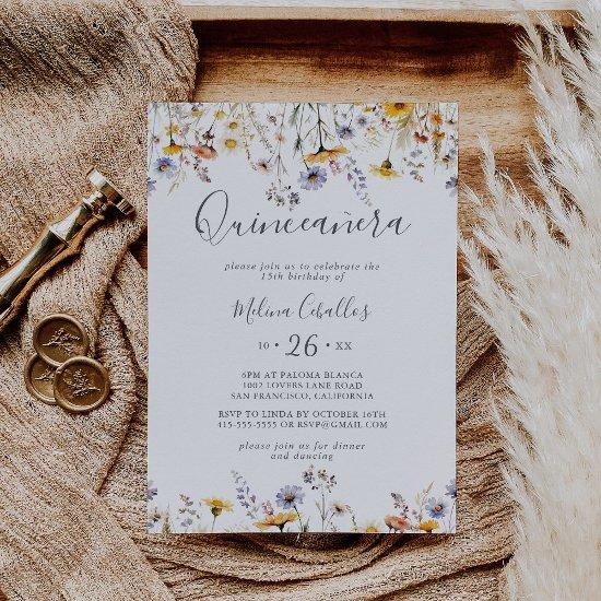 Autumn Sunshine Elegant Wildflower Quinceañera