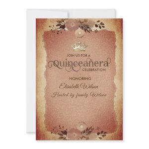 Autumn vintage elegant floral  tiara Quinceañera
