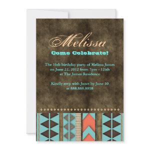 Aztec Sweet 16  Blue Brown Cool Pattern