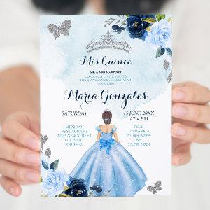 Baby Blue and Navy Butterfly 3 Charra Quinceanera