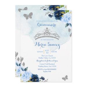 Baby Blue and Navy Butterfly Charra 15th Anos 3