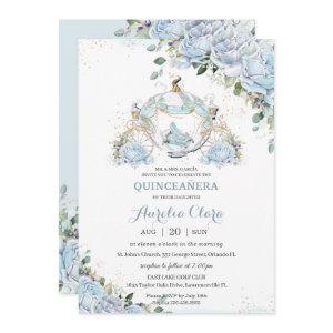 Baby Blue Floral Princess Coach Quinceanera Court