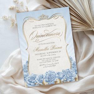Baby Blue Gold Quinceañera