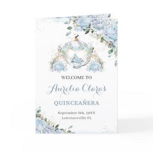 Baby Blue Princess Quinceañera Order of Event Program