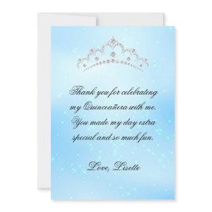 Baby Blue Quinceanera Add Photo Personalized Thank You Card