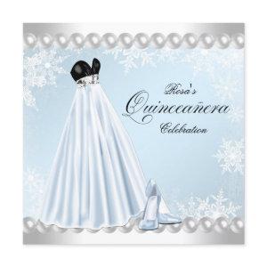 Baby Blue Snowflake Quinceanera