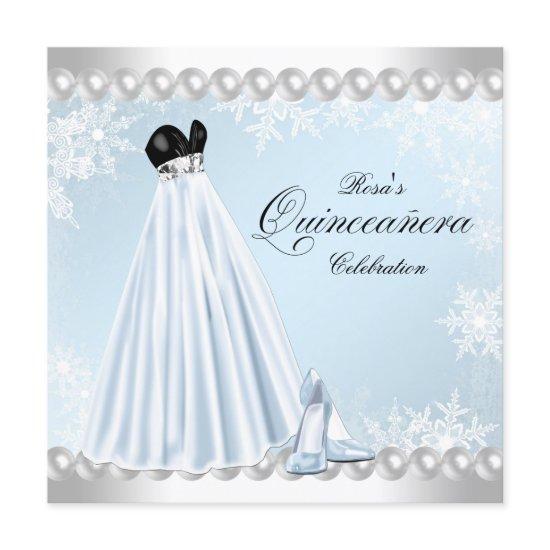 Baby Blue Snowflake Quinceanera