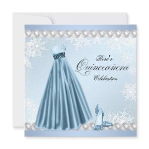 Baby Blue Snowflake Quinceanera