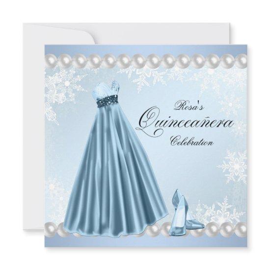 Baby Blue Snowflake Quinceanera