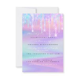 Baby Shower Girly Feet Drip Holograph Unicorn Pink