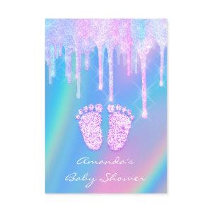 Baby Shower Girly Feet Holograph Unicorn Pink Foot