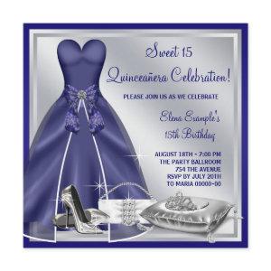 Ball Gown High Heels Royal Blue Quinceanera
