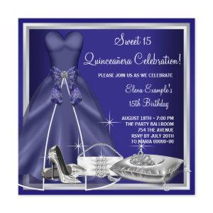 Ball Gown High Heels Royal Blue Quinceanera