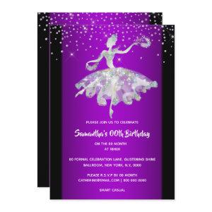 Ballerina dancing glitter purple girls party