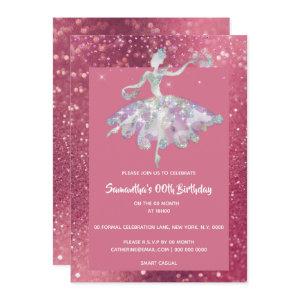Ballerina pink glitter shiny girls birthday party