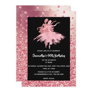 Ballerinas dancing rose gold glitter beautiful