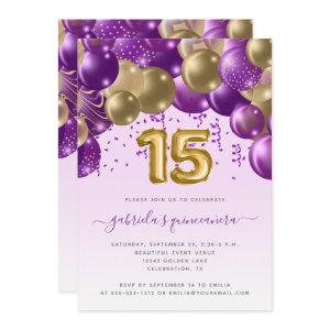 Balloon Arch Purple Gold Quinceañera