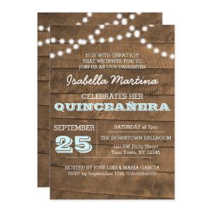Barnwood Lights Aqua Quinceañera
