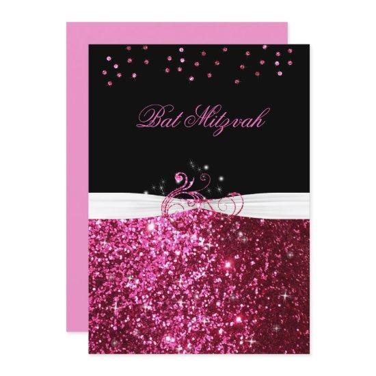 Bat Mitzvah, Pink Glitter, Custom