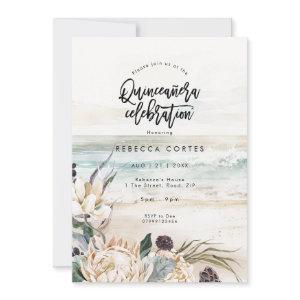 beach florals Quinceanera 15th birthday