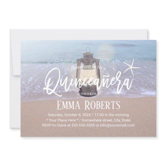 Beach Starfish & Lantern Quinceanera 15 Birthday