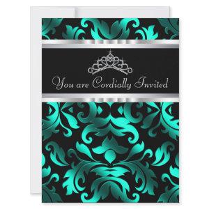 Beautiful Black and Teal Blue Quinceanera