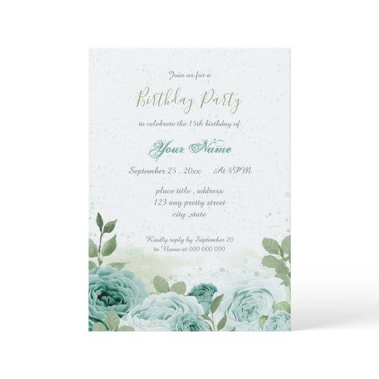 beautiful blue flowers green leaves birthday