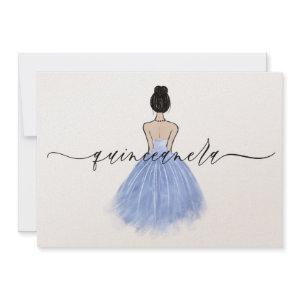 Beautiful Blue Gown Dress Script Quinceanera Party