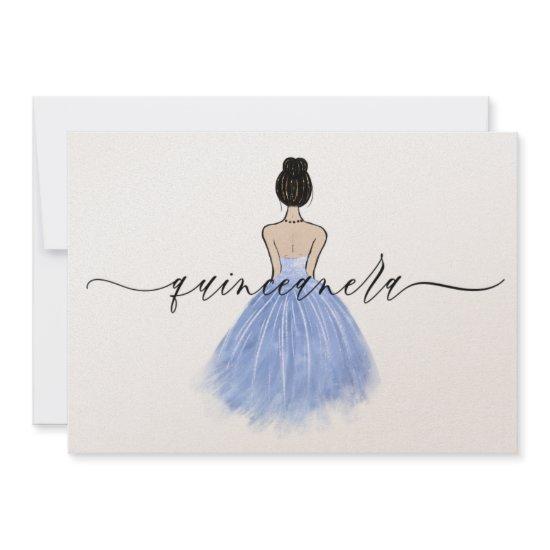 Beautiful Blue Gown Dress Script Quinceanera Party