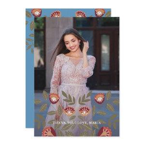 Beautiful Blue Quinceanera Fiesta Thank You Photo