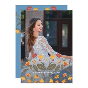 Beautiful Blue Quinceanera Fiesta Thank You Photo