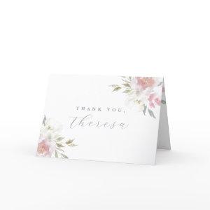 Beautiful Blush Floral Quinceanera Thank You