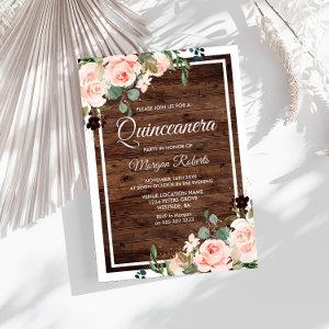 Beautiful Blush Flowers & Rustic Wood Quinceanera