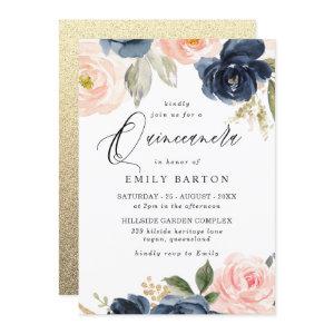 Beautiful Blush Navy Quinceanera 15th Birthday