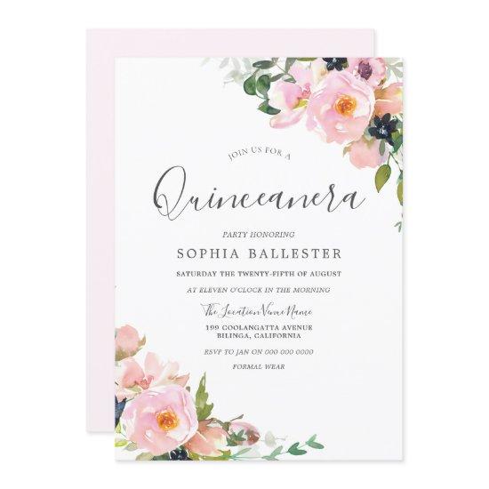 Beautiful Blush Pink Flowers Quinceanera Party