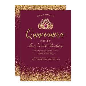 Beautiful Burgundy and Gold Quinceañera